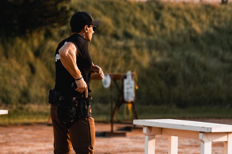 Shooter running a rifle drill during a range training session