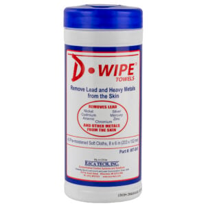 D-Lead D-Wipe pop-up canister of 40 lead removal towels, sold as a case of 12