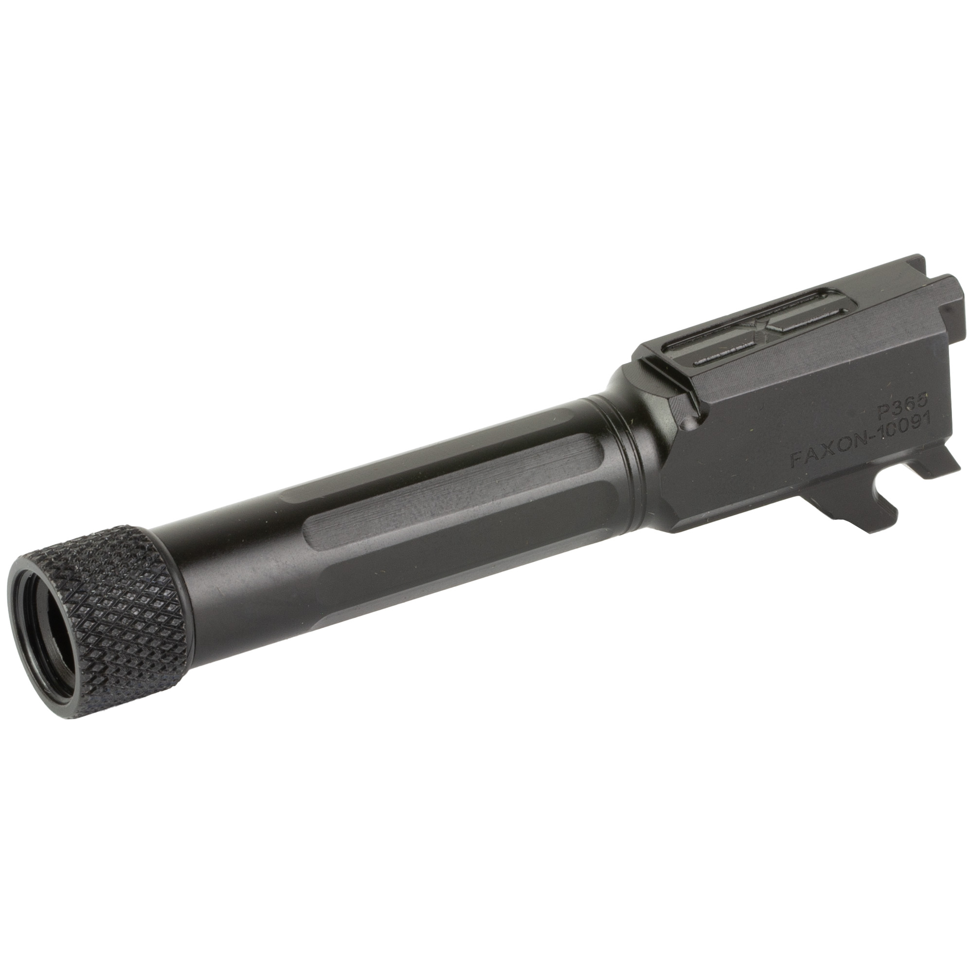 Faxon Match Series Straight Fluted Threaded Barrel - SIG P365, 9mm, 1/2x28, Black Nitride