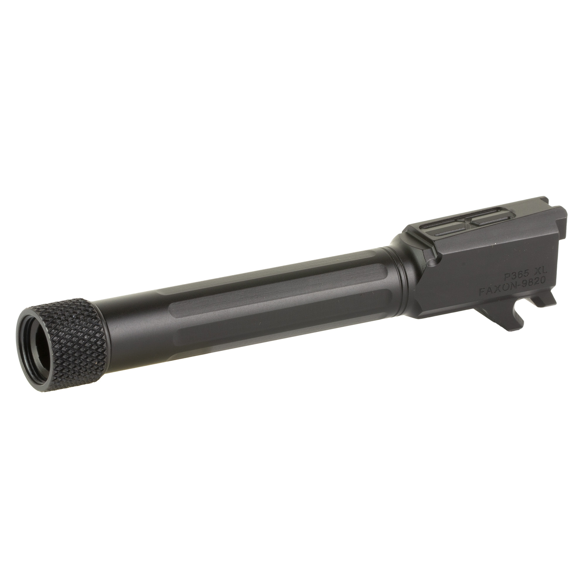 Faxon Match Series Straight Fluted Threaded Barrel - SIG P365 XL, 9mm, 1/2x28, Black Nitride
