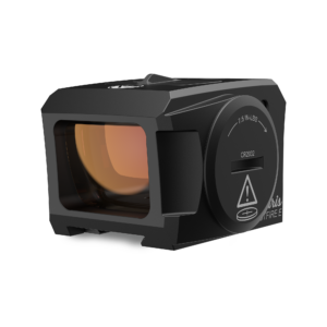 Burris FastFire E enclosed emitter green dot sight, left front angle (manufacturer photo)