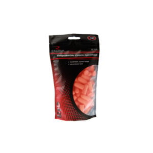 Radians Resistor 32 orange disposable foam ear plugs, NRR 32, resealable bag of 50 pairs