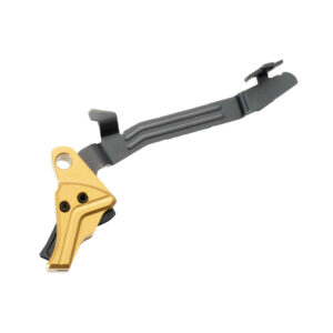 Tyrant CNC I.T.T.S. Trigger with Trigger Bar - Glock 43, 43X, 48, Gold Shoe, Black Safety