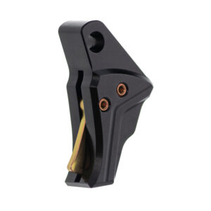 Tyrant CNC I.T.T.S. Trigger Shoe Only - Glock Gen 5-6, Black Shoe, Gold Safety